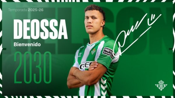 官方：贝蒂斯签下哥伦比亚中场球员德奥萨，签约至2030年