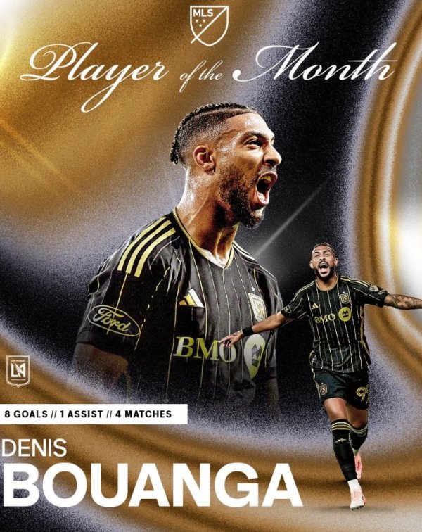 4场8球1助功 ,美职联官方:洛杉矶FC前场球员博安加当选9月最佳球员 4场8球1助功 ,美职联官方:洛杉矶FC前场球员博安加当选9月最佳球员
