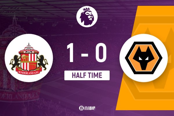 半场-穆基勒出色  撞墙协作  破门狼队0射正 桑德兰1-0领跑  狼队